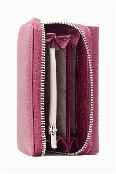 Hakiki Deri Kadın Cüzdan - Portföy 925MG - Mürdüm