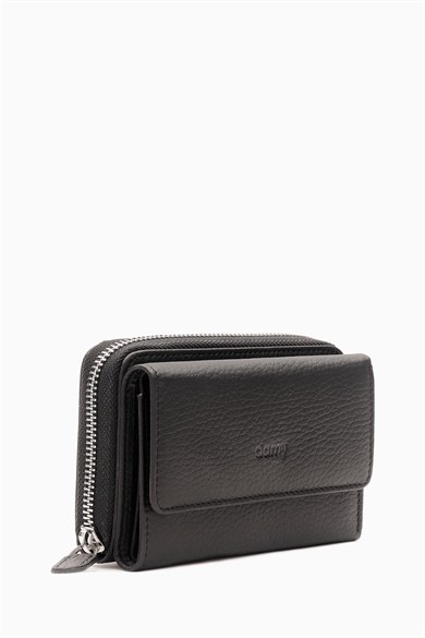 Hakiki Deri Kadın Cüzdan - Portföy 925MG - Siyah