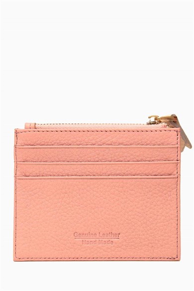 Hakiki Deri Kadın Kartlık 535 - Bej - Pudra