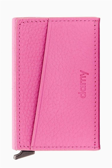 Hakiki Deri Mekanizmalı Kartlık 612 - Fuşya