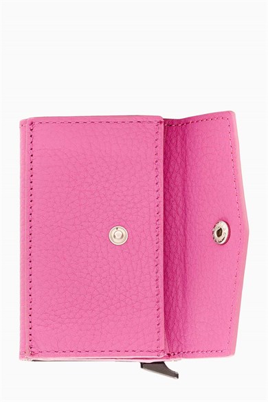 Hakiki Deri Mekanizmalı Kartlık 612 - Fuşya