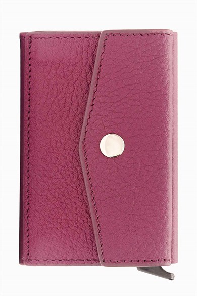 Hakiki Deri Mekanizmalı Kartlık 612 - Mürdüm