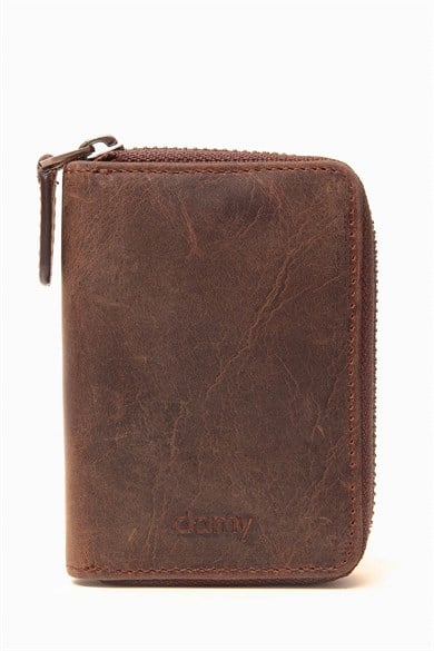 Hakiki Deri RFID Korumalı Akordiyon Kartlık 416 - Kahve