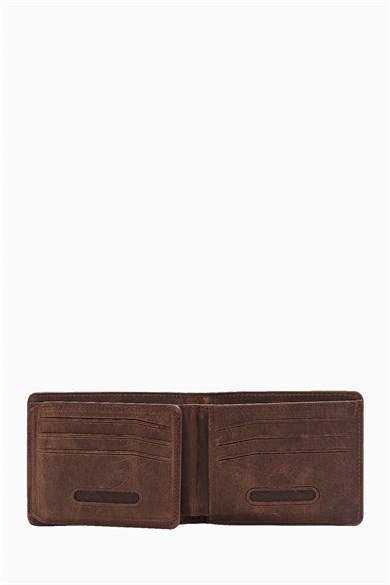 Hakiki Deri RFID Korumalı Erkek Cüzdan 390 - Kahve