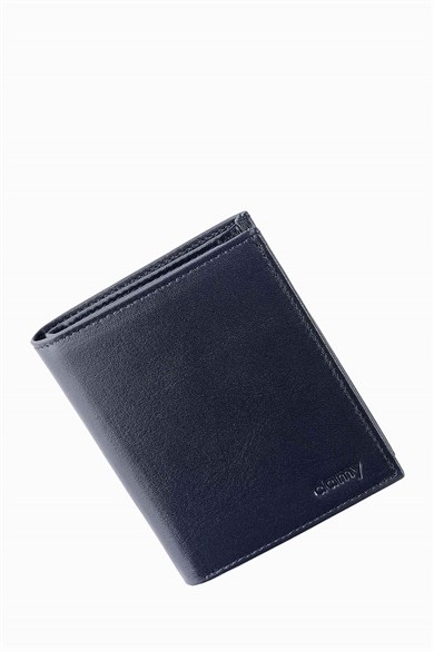 Hakiki Deri RFID Korumalı Erkek Cüzdan 1101AR - Lacivert