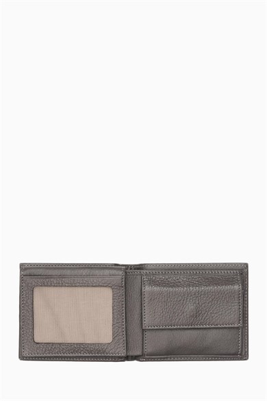 Hakiki Deri RFID Korumalı Erkek Cüzdan 1301 - Gri
