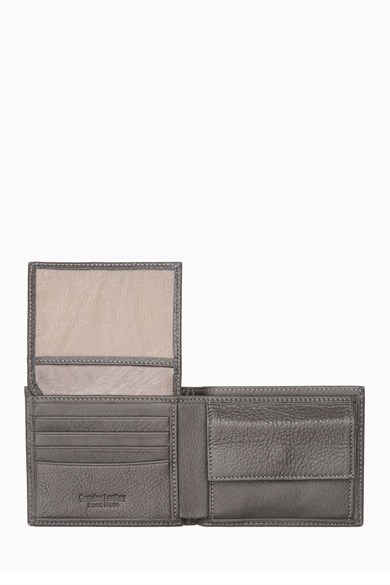 Hakiki Deri RFID Korumalı Erkek Cüzdan 1301 - Gri