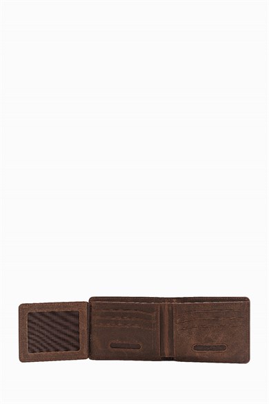 Hakiki Deri RFID Korumalı Erkek Cüzdan 390 - Kahve