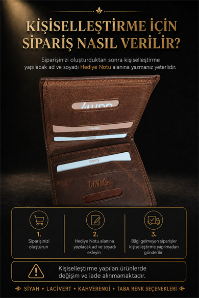 Hakiki Deri RFID Korumalı Erkek Cüzdan 290CR - Taba