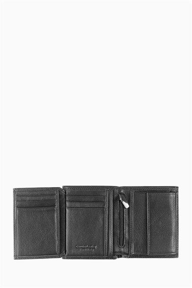 Hakiki Deri RFID Korumalı Erkek Cüzdan 1101AR - Siyah