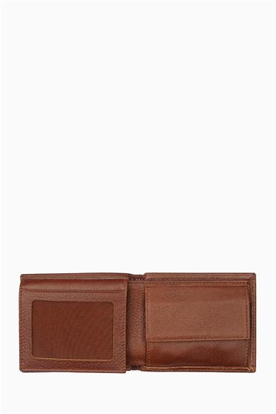 Hakiki Deri RFID Korumalı Erkek Cüzdan 1301 - Taba