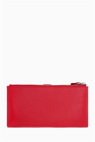 Hakiki Deri RFID Korumalı Kadın Cüzdan 958 - Kırmızı