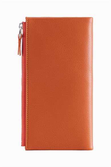 Hakiki Deri RFID Korumalı Kadın Cüzdan 958 - Turuncu