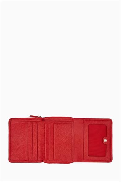 Hakiki Deri RFID Korumalı Kadın Cüzdan 932 - Kırmızı