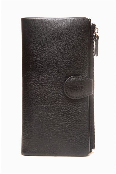 Hakiki Deri RFID Korumalı Kadın Cüzdan 958 - Siyah