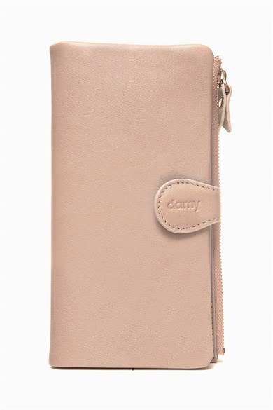 Hakiki Deri RFID Korumalı Kadın Cüzdan 958 - Vizon