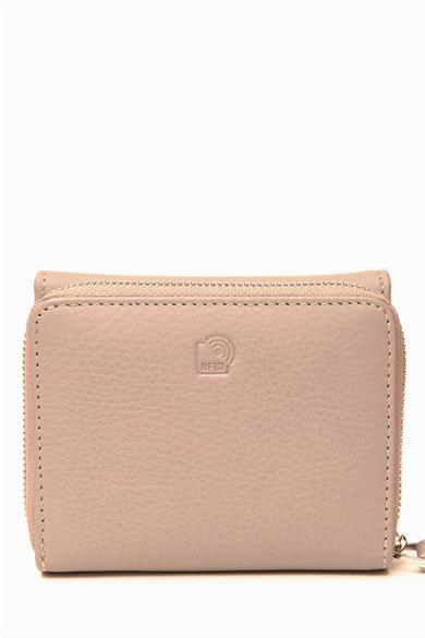 Hakiki Deri RFID Korumalı Kadın Cüzdan 932 - Vizon