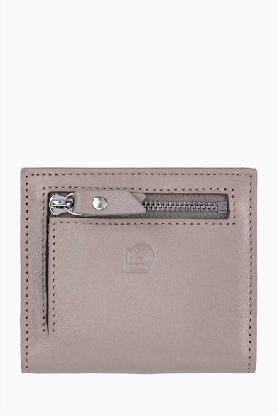 Hakiki Deri RFID Korumalı Kadın Mini Cüzdan 906 - Vizon