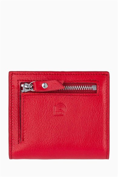 Hakiki Deri RFID Korumalı Kadın Mini Cüzdan 906 - Kırmızı