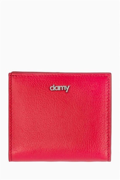 Hakiki Deri RFID Korumalı Kadın Mini Cüzdan 906 - Kırmızı