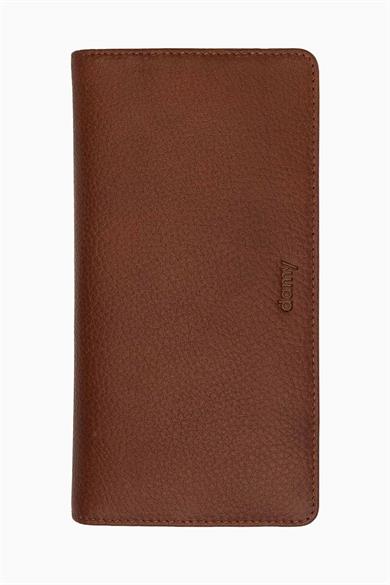 Hakiki Deri RFID Korumalı Telefonlu El Portföyü 804 - Taba