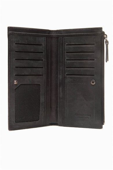 Hakiki Deri RFID Korumalı El Portföyü 860 - Siyah