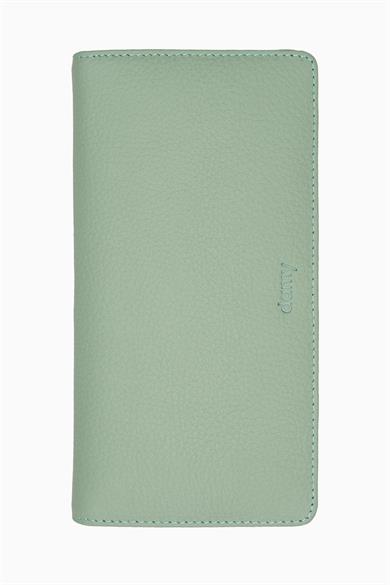 Hakiki Deri RFID Korumalı Telefonlu El Portföyü 804 - Yeşil