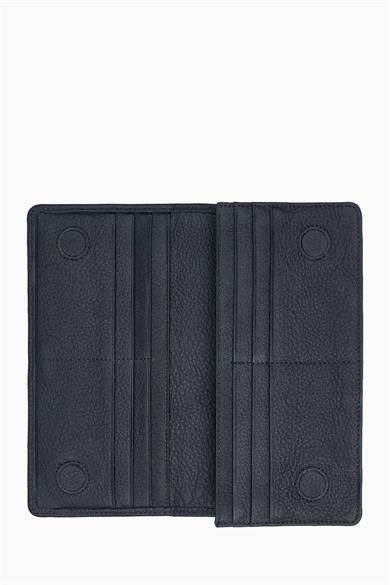 Hakiki Deri RFID Korumalı Telefonlu El Portföyü 804 - Lacivert