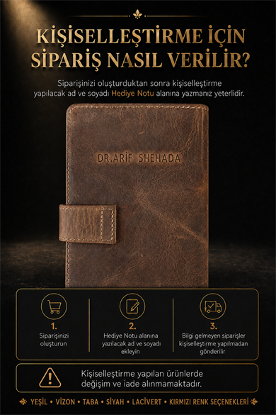 Hakiki Deri RFID Korumalı Telefonlu El Portföyü 803 - Kahve