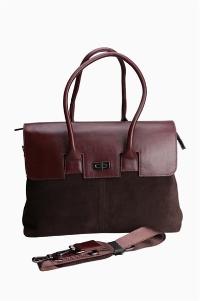 Hakiki Deri Unisex Evrak Çantası 8503 - Kahverengi