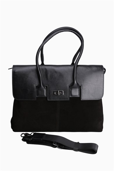 Hakiki Deri Unisex Evrak Çantası 8503 - Siyah