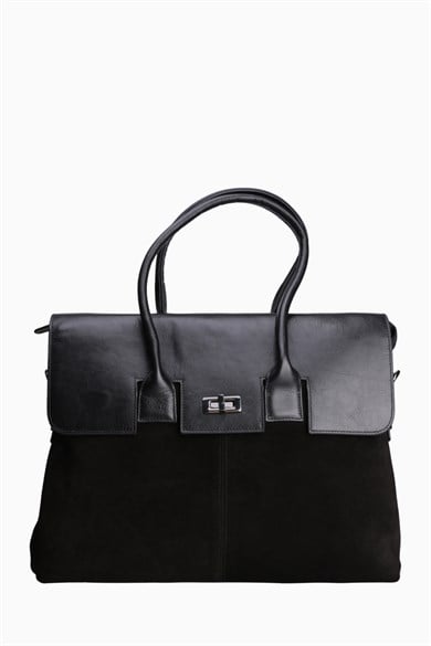 Hakiki Deri Unisex Evrak Çantası 8503 - Siyah