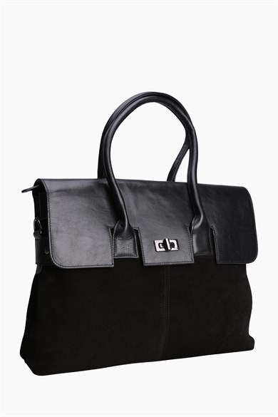 Hakiki Deri Unisex Evrak Çantası 8503 - Siyah