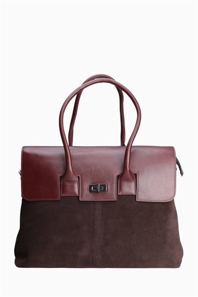 Hakiki Deri Unisex Evrak Çantası 8503 - Kahverengi