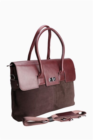 Hakiki Deri Unisex Evrak Çantası 8503 - Kahverengi