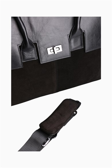 Hakiki Deri Unisex Evrak Çantası 8503 - Siyah