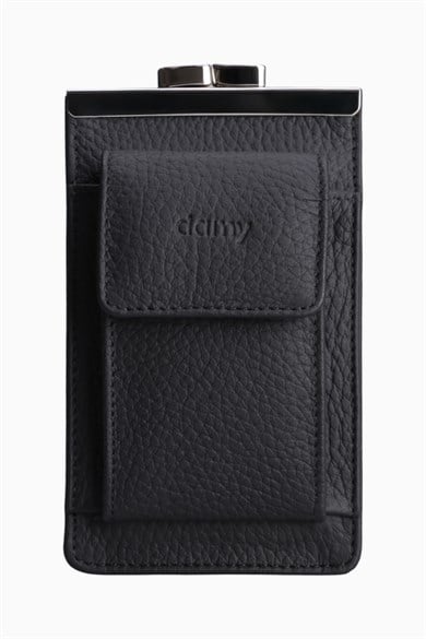 Hakiki Deri Unisex Kartlıklı Sigaralık 701 - Siyah
