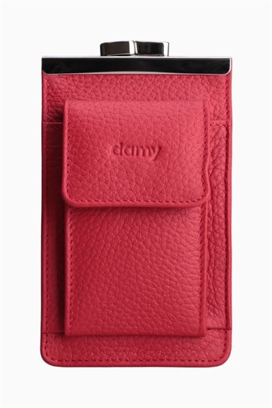 Hakiki Deri Unisex Kartlıklı Sigaralık 701 - Kırmızı