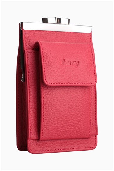 Hakiki Deri Unisex Kartlıklı Sigaralık 701 - Kırmızı