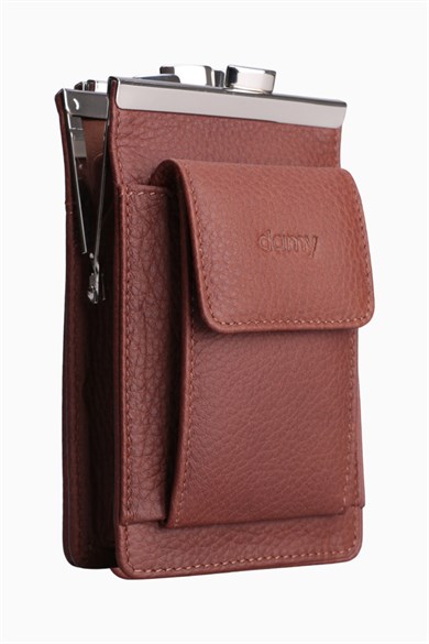 Hakiki Deri Unisex Kartlıklı Sigaralık 701 - Taba