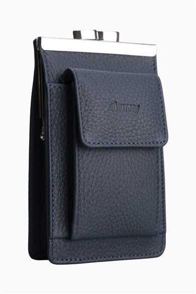 Hakiki Deri Unisex Kartlıklı Sigaralık 701 - Lacivert