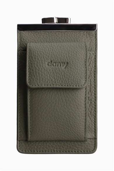 Hakiki Deri Unisex Kartlıklı  Sigaralık 701 - Haki
