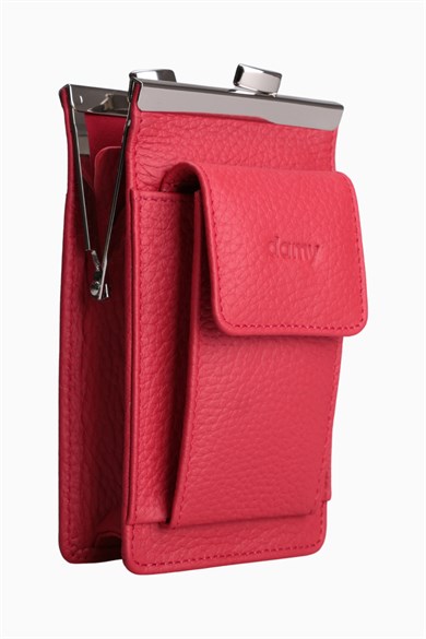 Hakiki Deri Unisex Kartlıklı Sigaralık 701 - Kırmızı