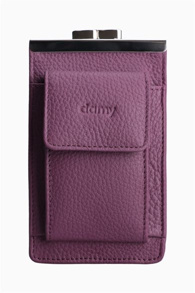 Hakiki Deri Unisex Kartlıklı Sigaralık 701 - Mürdüm