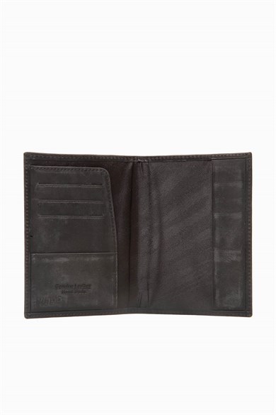 Hakiki Deri Unisex Pasaportluk 732CR - Siyah