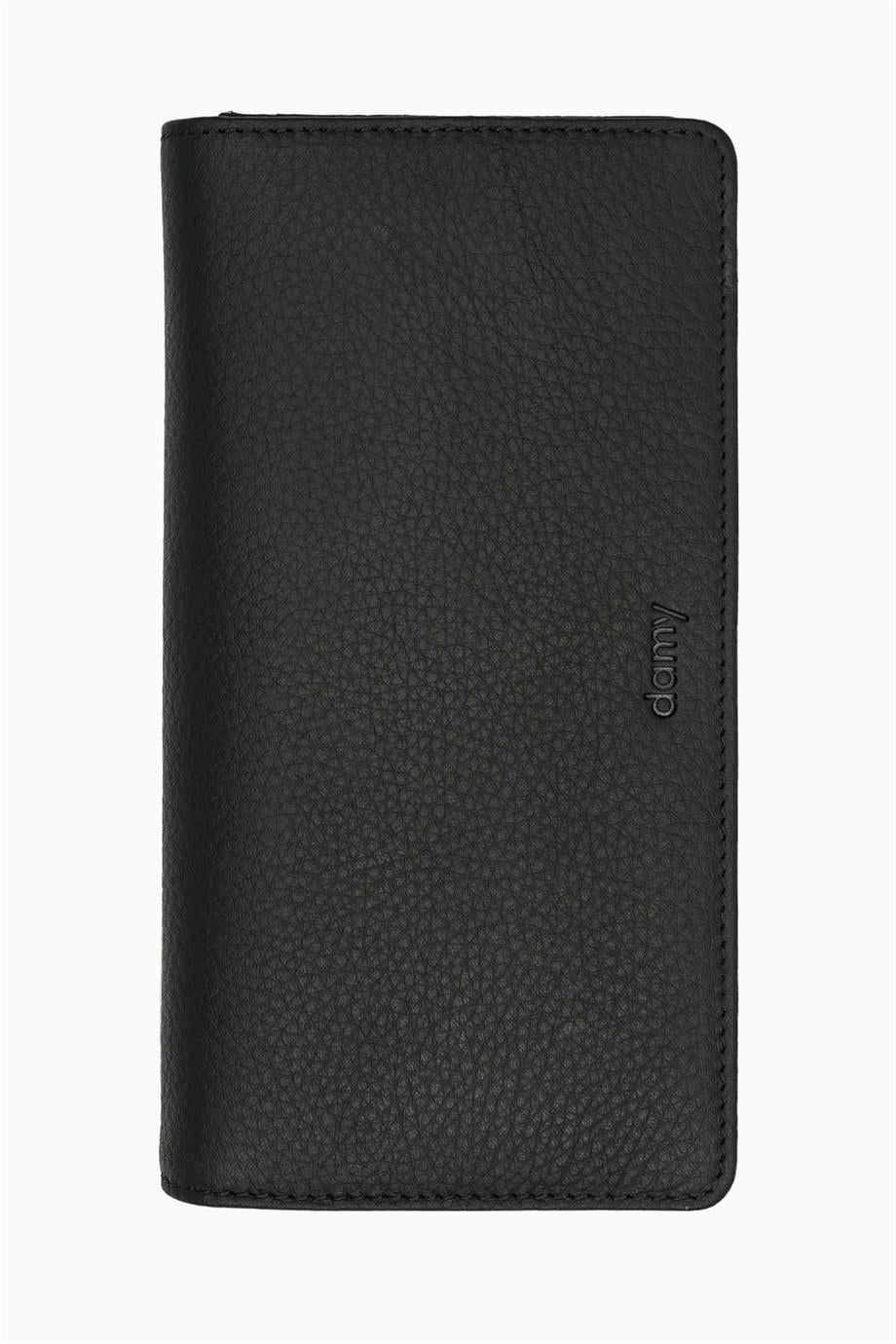 Hakiki Deri RFID Korumalı Telefonlu El Portföyü 804 - Siyah