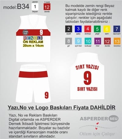 Basketbol Forma Şort takım model 34