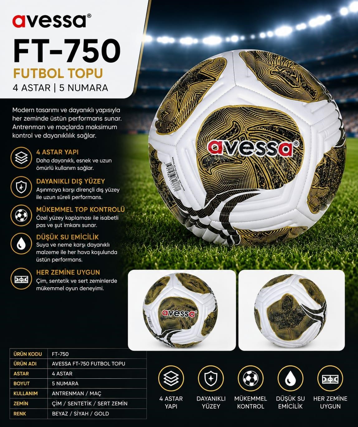 Avessa Ft-750 Futbol Topu 4 Astar