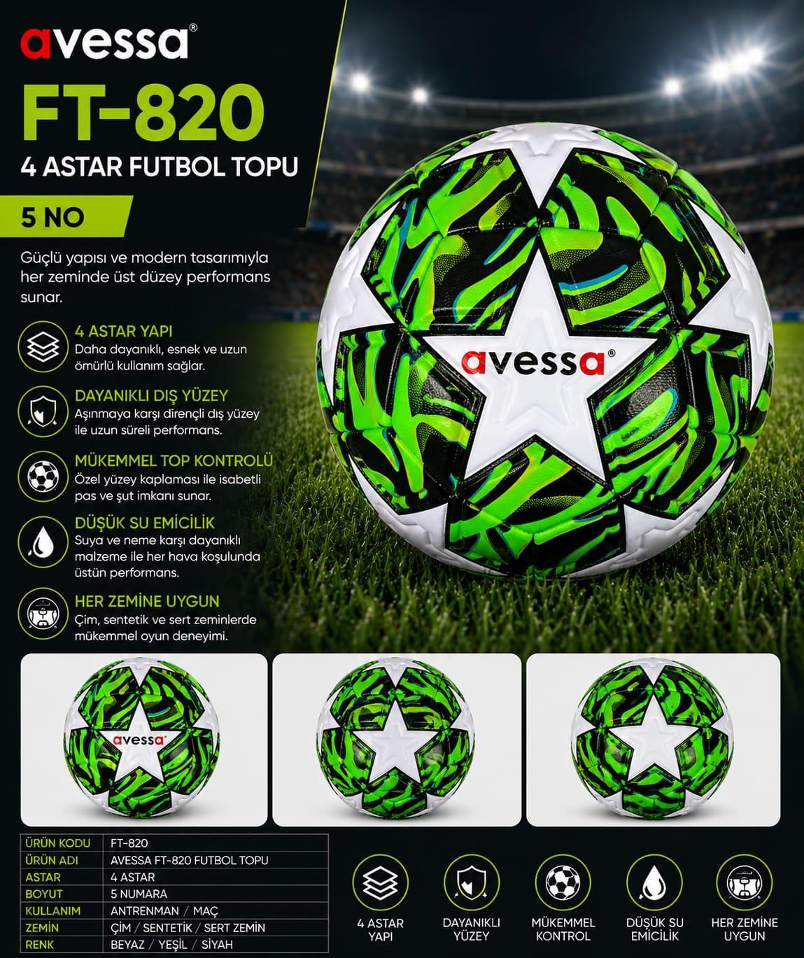 Avessa Ft-820 Futbol Topu 4 Astar
