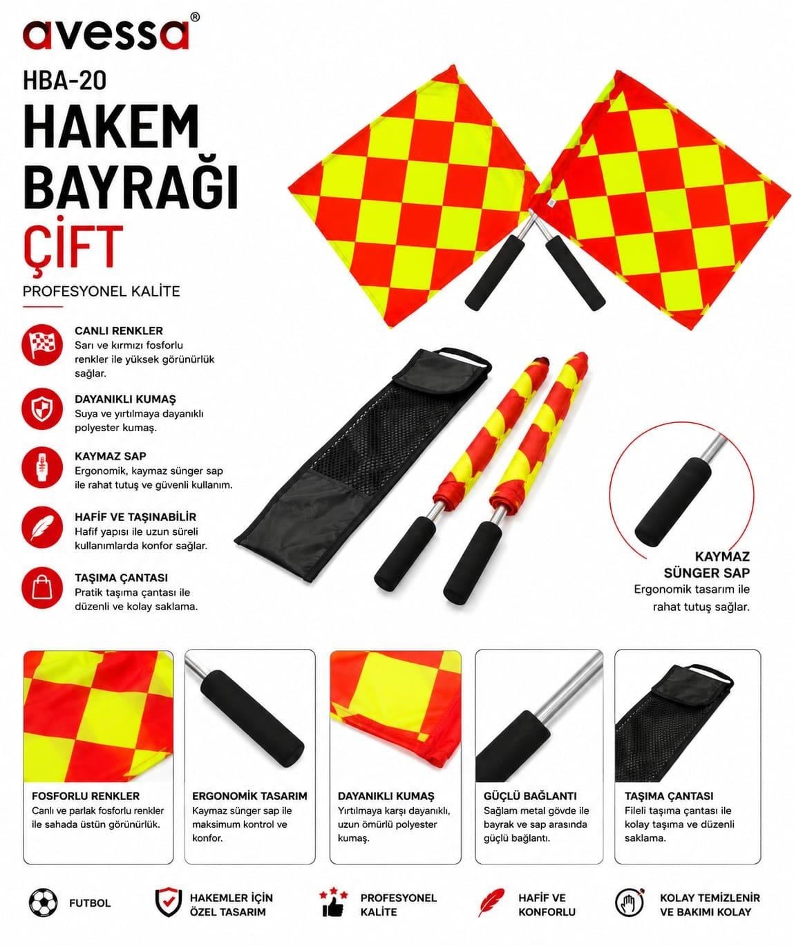 Avessa Hba-20 Hakem Bayrağı Çift
